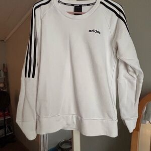 Adidas White Crewneck with Black Accents